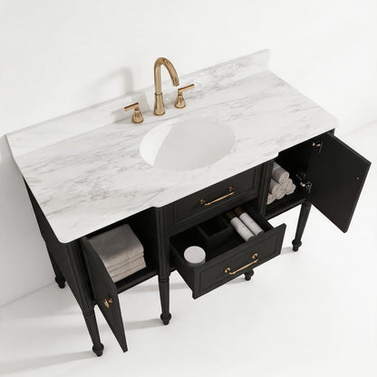 Modish 48" Single Sink Freestanding/Floating Bath Vanity with Stone Top, Solid Wood, Soft-Close, Assembled
