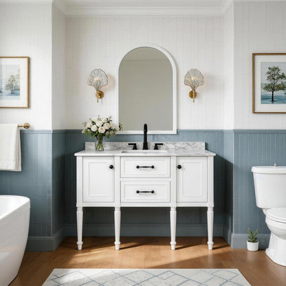 Modish 48" Single Sink Freestanding/Floating Bath Vanity with Stone Top, Solid Wood, Soft-Close, Assembled