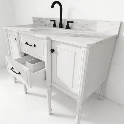 Modish 48" Single Sink Freestanding/Floating Bath Vanity with Stone Top, Solid Wood, Soft-Close, Assembled