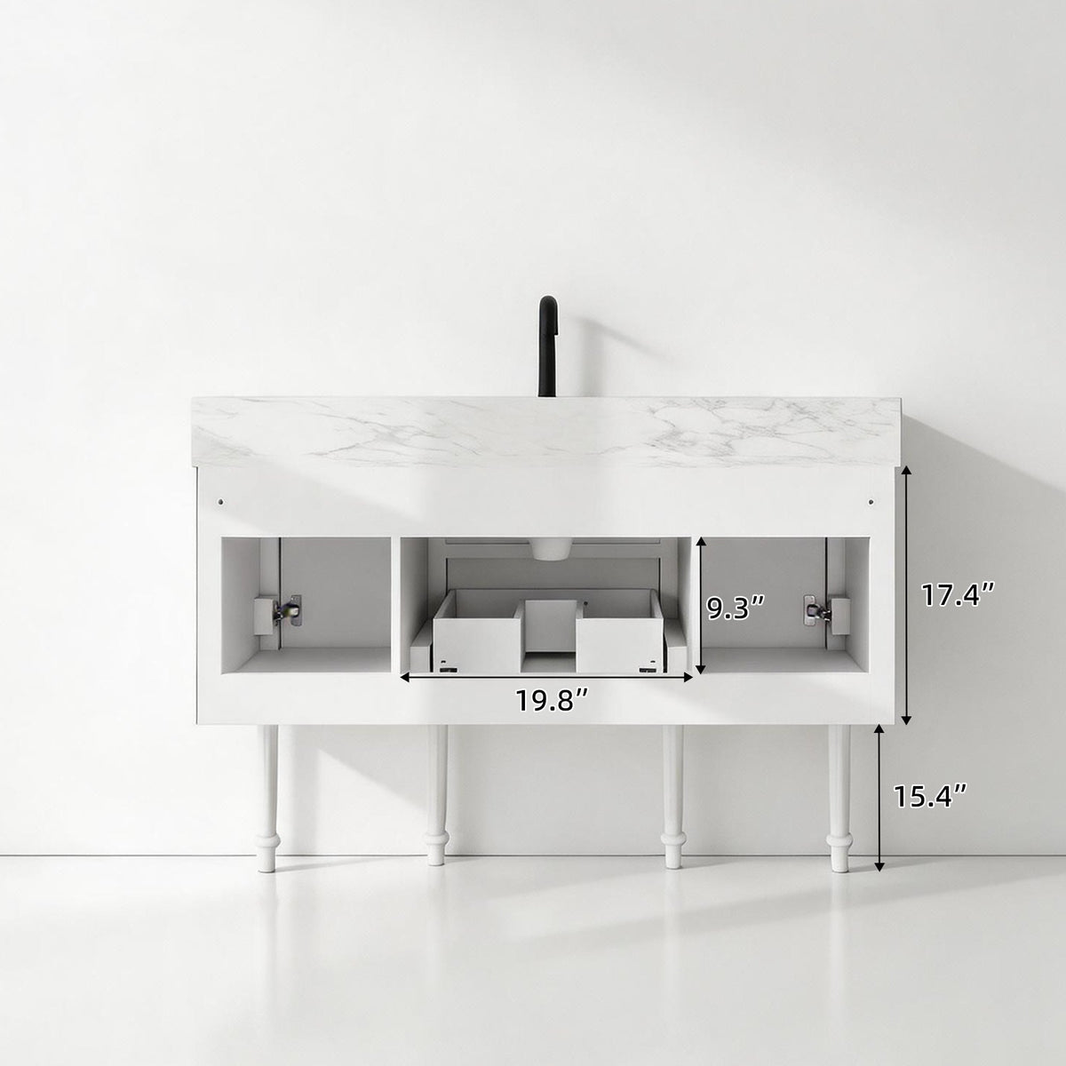 Modish 48" Single Sink Freestanding/Floating Bath Vanity with Stone Top, Solid Wood, Soft-Close, Assembled