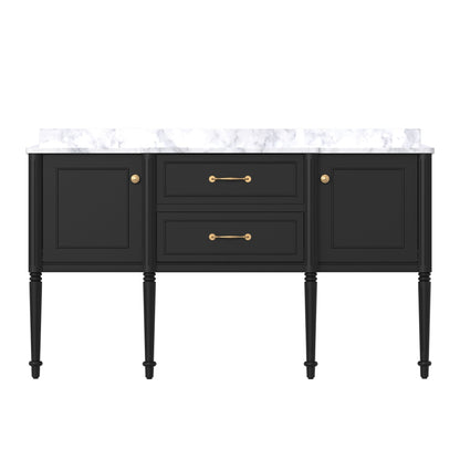 Modish 60" Single Sink Freestanding/Floating Bath Vanity with Stone Top, Solid Wood, Soft-Close, Assembled
