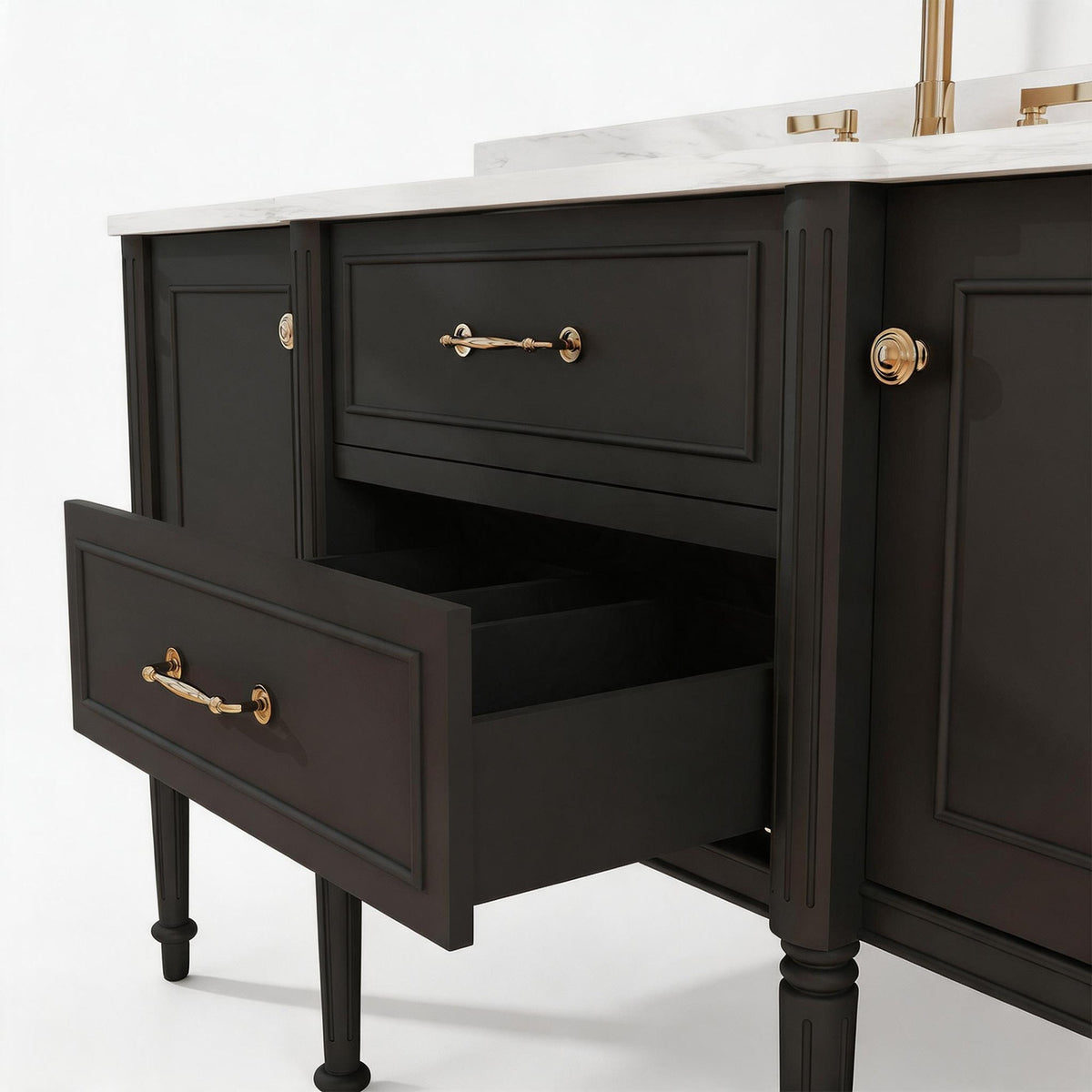 Modish 60" Single Sink Freestanding/Floating Bath Vanity with Stone Top, Solid Wood, Soft-Close, Assembled