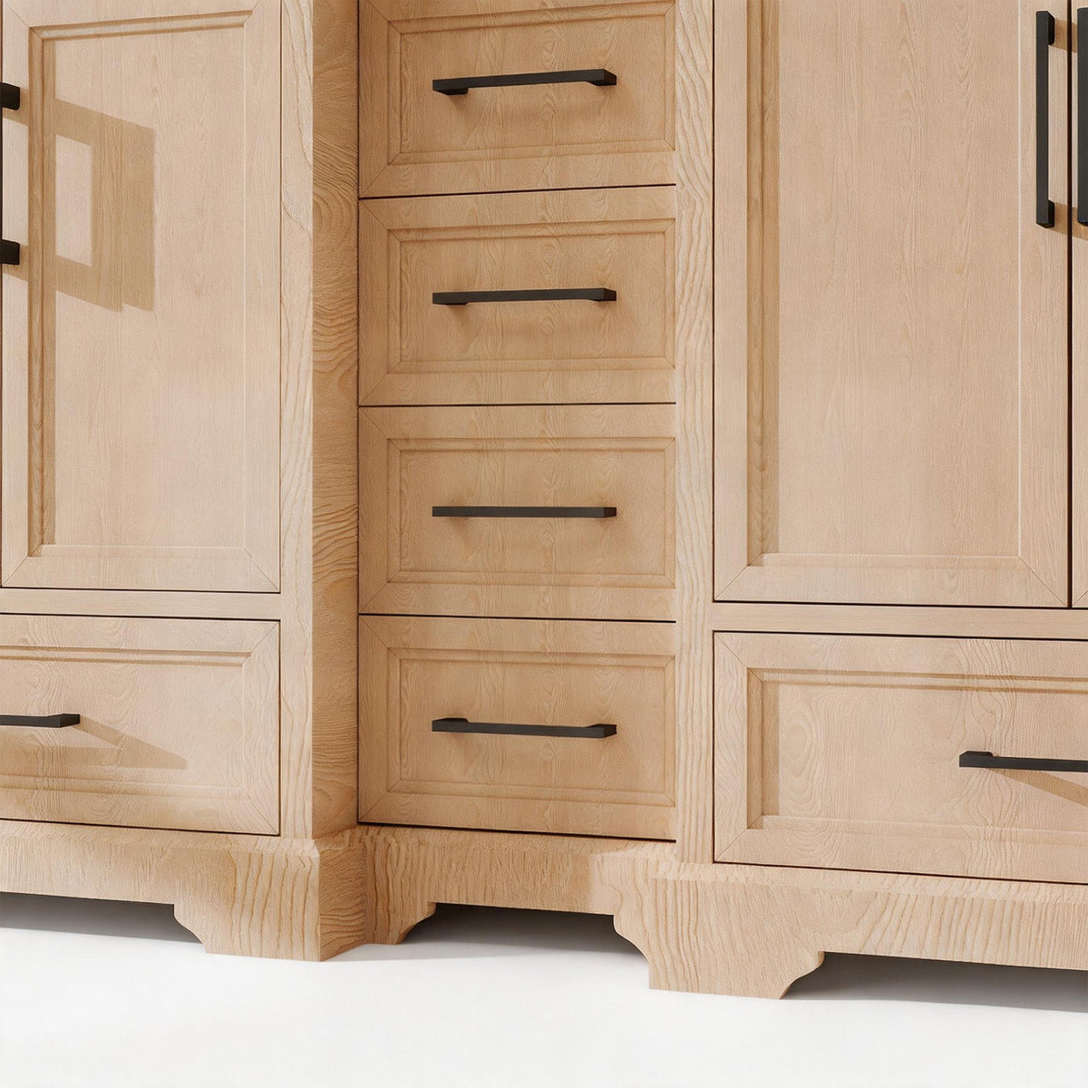 Nobilis 60" Double Sink Freestanding Bath Vanity with Stone Top, Solid Wood, Soft-Close, Assembled