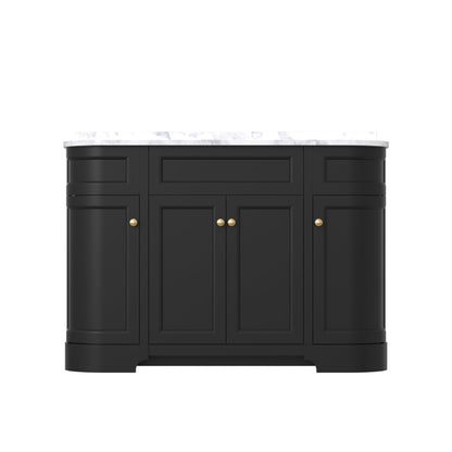 Opuluxe 48" Single Sink Freestanding Bath Vanity with Stone Top, Solid Wood, Soft-Close, Assembled