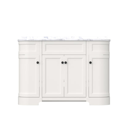 Opuluxe 48" Single Sink Freestanding Bath Vanity with Stone Top, Solid Wood, Soft-Close, Assembled