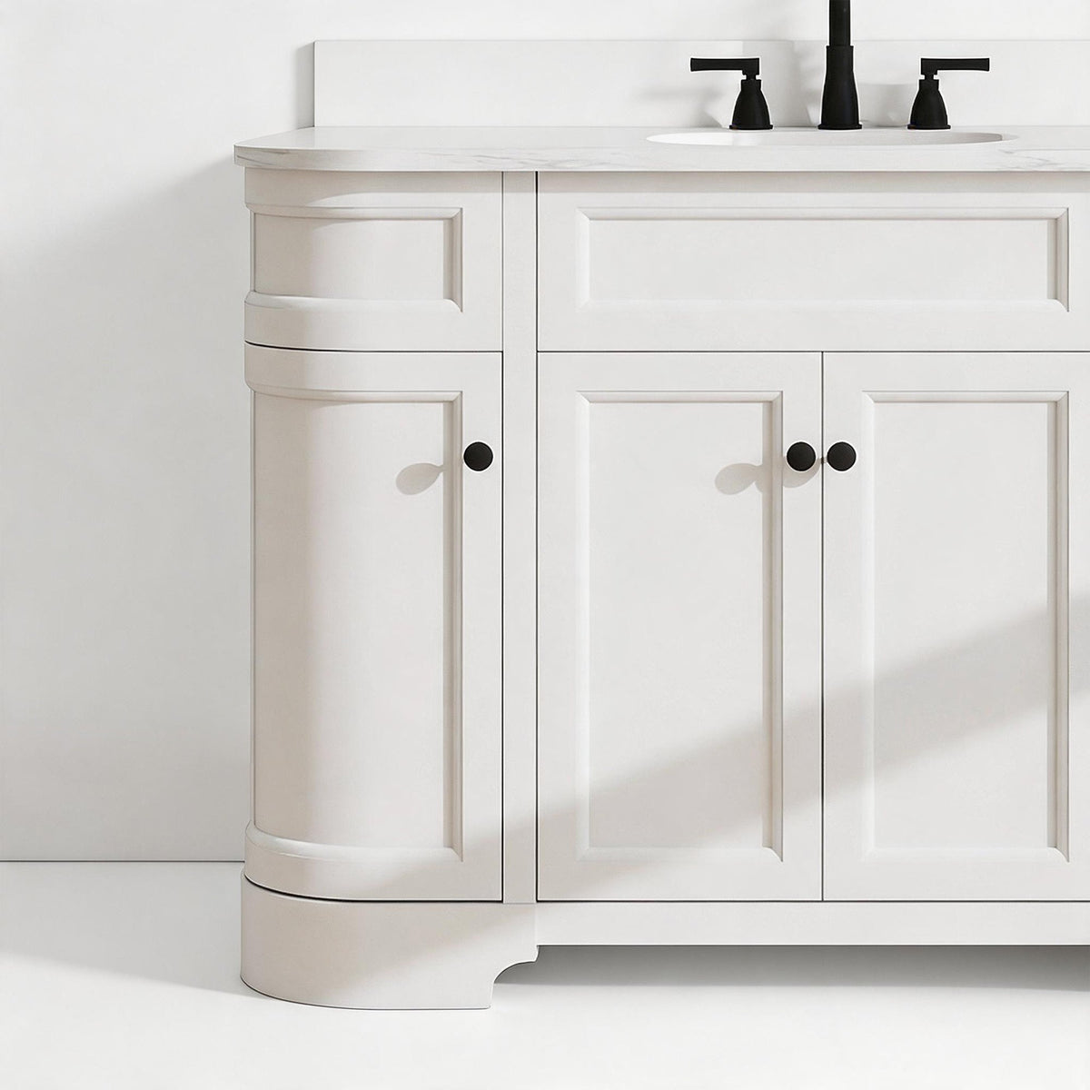 Opuluxe 48" Single Sink Freestanding Bath Vanity with Stone Top, Solid Wood, Soft-Close, Assembled