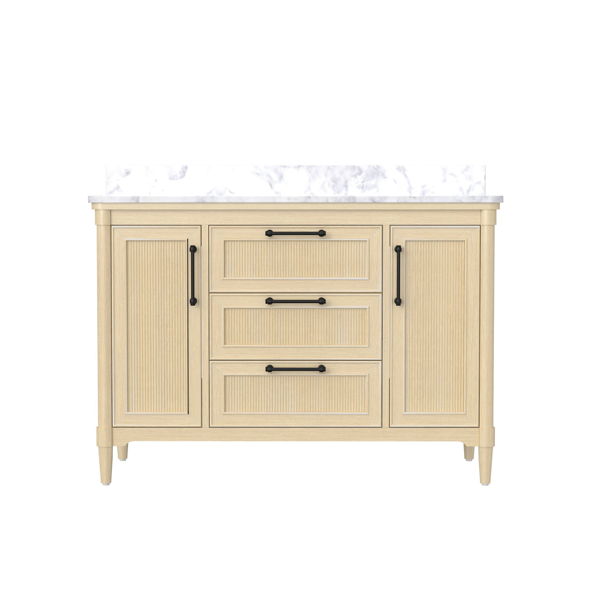 Vantara 48" Single Sink Freestanding Bath Vanity with Stone Top, Solid Wood, Soft-Close, Assembled