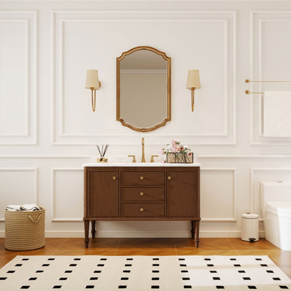 Verve 48" Single Sink Freestanding Bath Vanity with Stone Top, Solid Wood, Soft-Close, Assembled