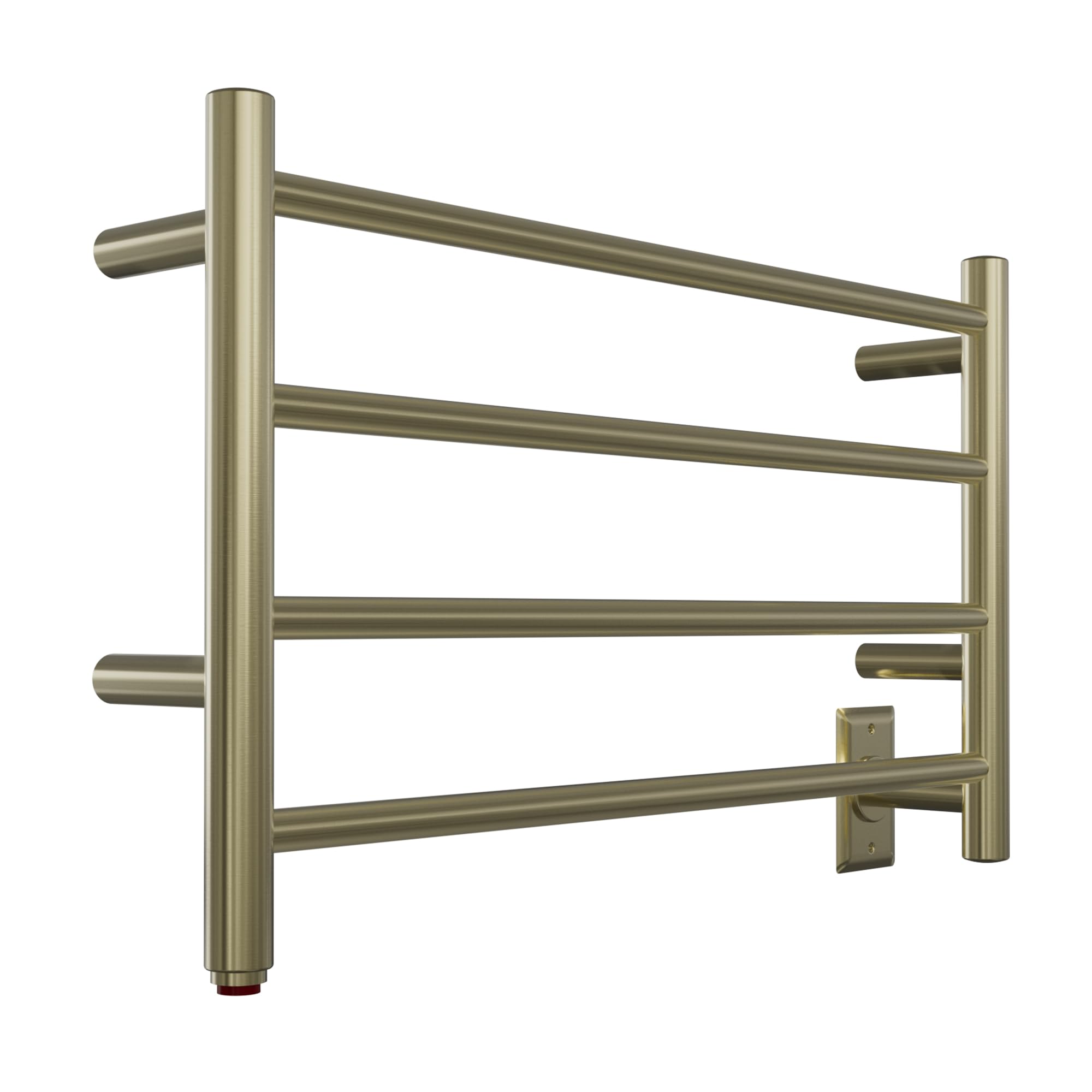 Towel Warmer 4 Straight Bar 26"x16" Wall-Mounted Plug-In, Hardwired Brushed Brass