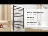 Towel Warmer 12 Curved Bar 24"x40" with Built-in Timer and Temperature Control, Wall-Mounted, Electric Plug-in/Hardwired