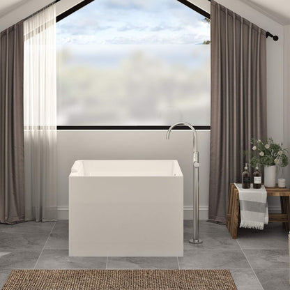 Freestanding Bathtub, 39" Square Acrylic, Contemporary Soaking Tub,UPC Certified Drain & Overflow Included