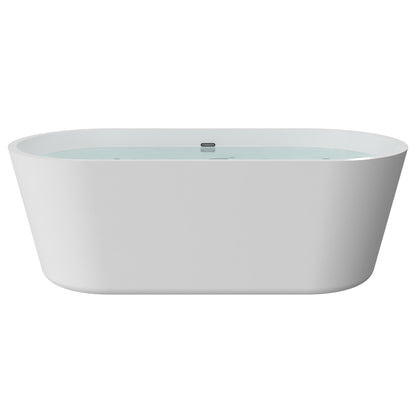 Freestanding Soaking Bathtub, Acrylic, UPC Certified, Drain & Overflow Assembly Included