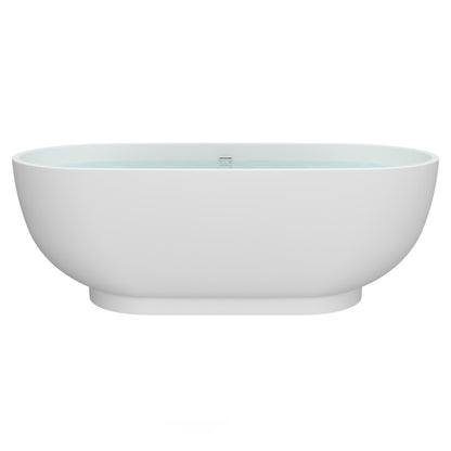 Freestanding Soaking Bathtub, 70" Acrylic, UPC Certified, Drain & Overflow Assembly Included