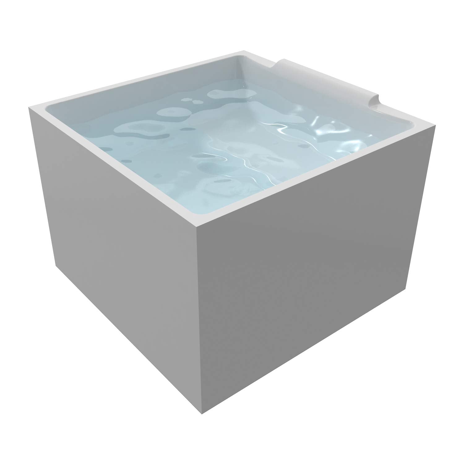 Freestanding Bathtub, 39" Square Acrylic, Contemporary Soaking Tub,UPC Certified Drain & Overflow Included