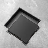 HEATGENE 4"/6" Square Stainless Steel Shower Floor Drain with 2-in-1 Flat & Tile insert Cover,Matte Black HB-D-MB