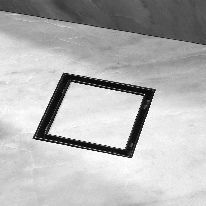 Wholesale HEATGENE 4"/6" Square Stainless Steel Shower Floor Drain with 2-in-1 Flat & Tile insert Cover, Venetian Bronze HB-D-VB