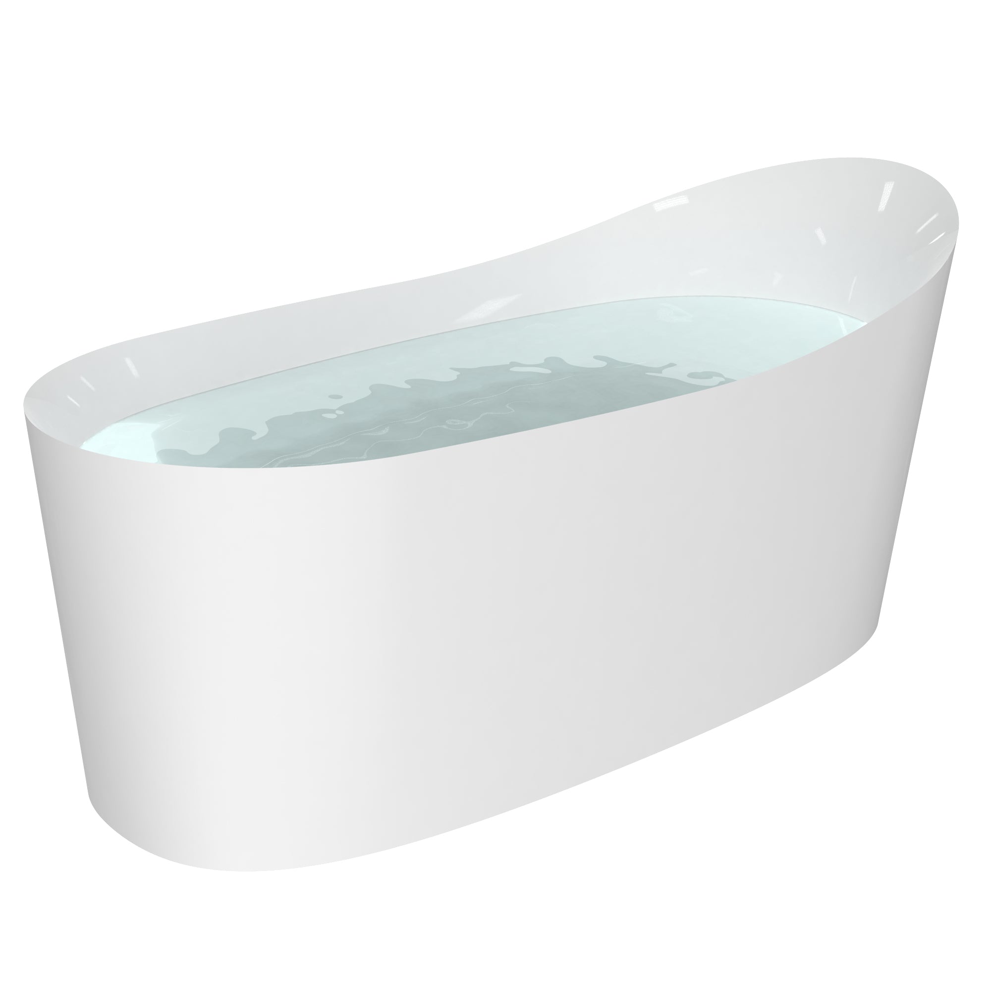 Freestanding Soaking Tub, 62" Acrylic, UPC Certified, Drain & Overflow Assembly Included