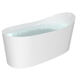 HEATGENE 62 Inches Acrylic Freestanding Soaking Tub, UPC Certified, Drain & Overflow Assembly Included HG696