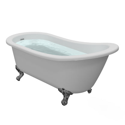 Freestanding Soaking Tub, Acrylic, UPC Certified, Drain & Overflow Assembly Included