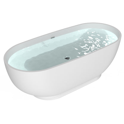 Freestanding Soaking Bathtub, 70" Acrylic, UPC Certified, Drain & Overflow Assembly Included