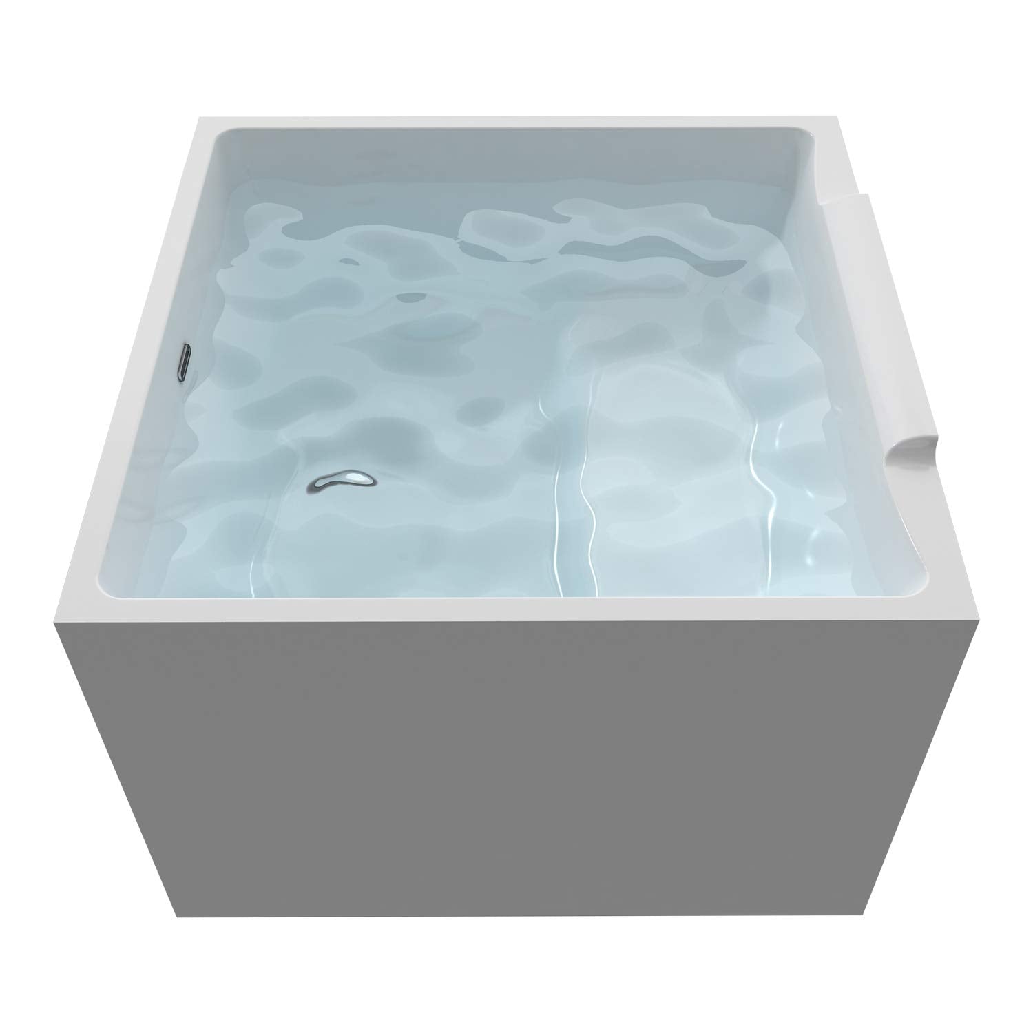 Freestanding Bathtub, 39" Square Acrylic, Contemporary Soaking Tub,UPC Certified Drain & Overflow Included