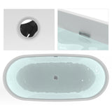 HEATGENE 70 Inches Acrylic Freestanding Soaking Bathtub, UPC Certified, Drain & Overflow Assembly Included HG436