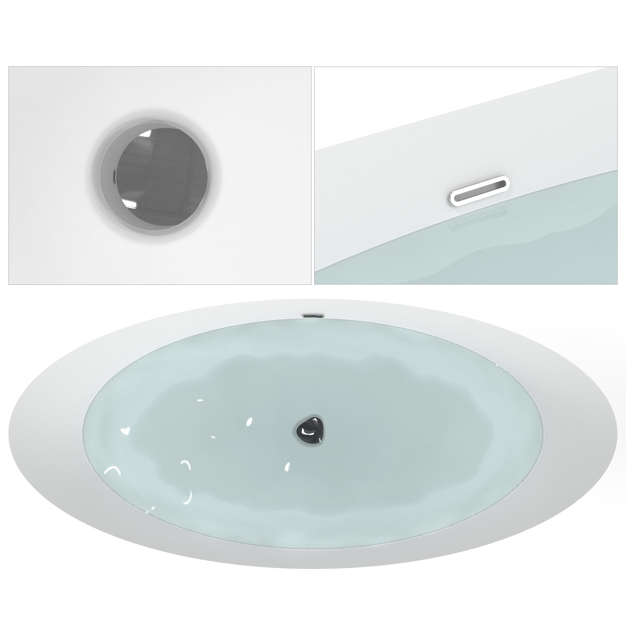 Freestanding Soaking Tub, 68.5" Acrylic, UPC Certified, Drain & Overflow Assembly Included