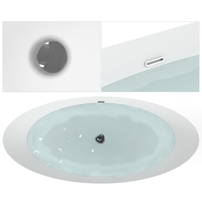 Freestanding Soaking Tub, 68.5" Acrylic, UPC Certified, Drain & Overflow Assembly Included