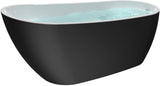 HEATGENE 68" Acrylic Freestanding Bathtub UPC Certified - Matte Black (outside) & White (inside) HG416-CF37