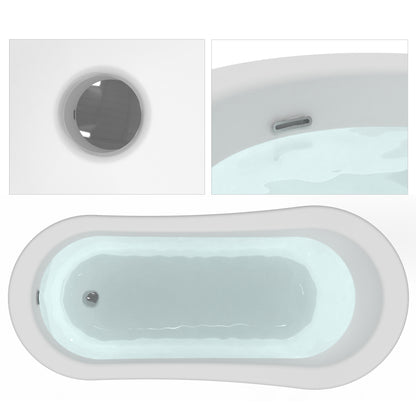 Freestanding Soaking Tub, Acrylic, UPC Certified, Drain & Overflow Assembly Included