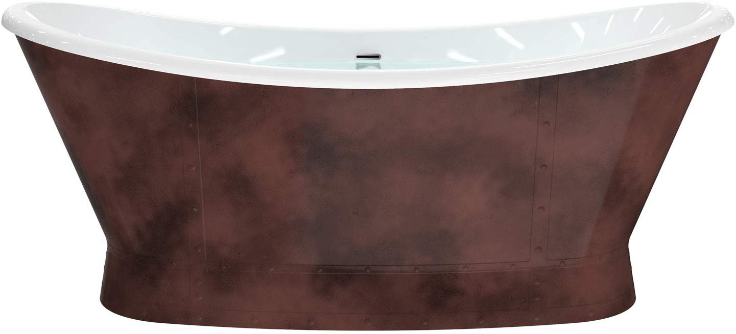 Freestanding Bathtub Copper Skirt 66" Acrylic, UPC Certified