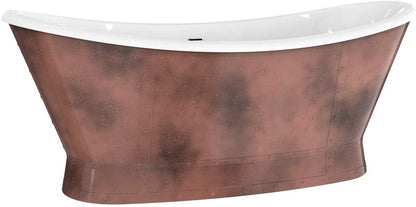 Freestanding Bathtub Copper Skirt 66" Acrylic, UPC Certified