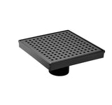 Wholesale HEATGENE 4"/6" Square Stainless Steel Shower Floor Drain with Removable Quadrato Pattern Grate, Matte Black HB-DN-MB