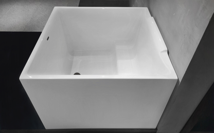 Freestanding Bathtub, 39" Square Acrylic, Contemporary Soaking Tub,UPC Certified Drain & Overflow Included