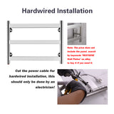 3 Flat Bar Wall-Mounted Hard- wiring / Plug in Towel Warmer - HG-64135