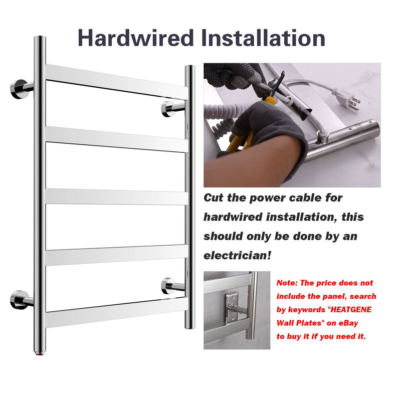 Wholesale 5pcs Heatgene 5 Flat Bar Wall-Mounted Hard-wiring/ Plug in Towel Warmer - HG-64136