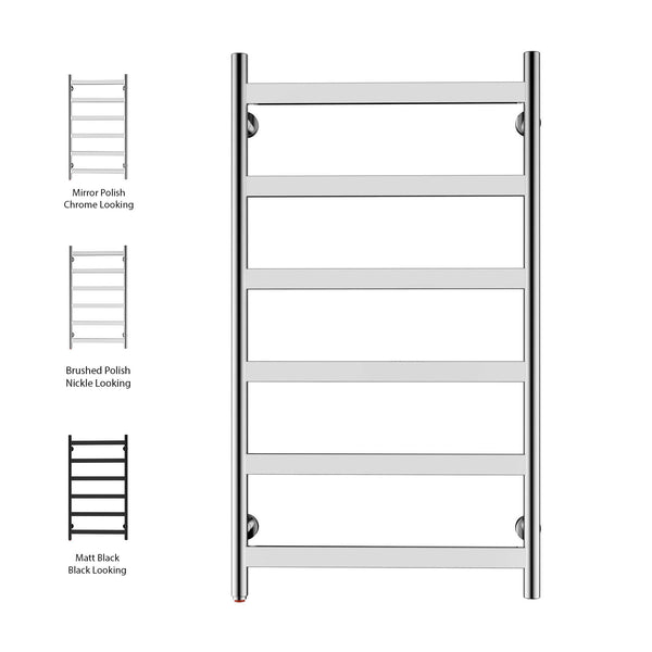 6 Flat Bar Wall-Mounted Hard Wired/Plug in Towel Warmer - HG-64137