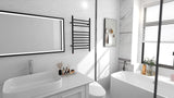 Hardwired/Plugin Narrow (19.7in) Straight Bar Towel Warmer With 4 supports Brushed/Mirror/Black HG-64171N