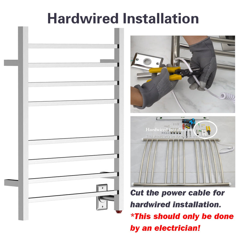 Wholesale 5pcs Heatgene 8 Square Bar Hardwired/Plug-in, wall-mounted, Towel Warmer HG-6484