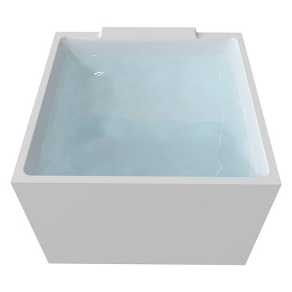 Freestanding Bathtub, 39" Square Acrylic, Contemporary Soaking Tub,UPC Certified Drain & Overflow Included