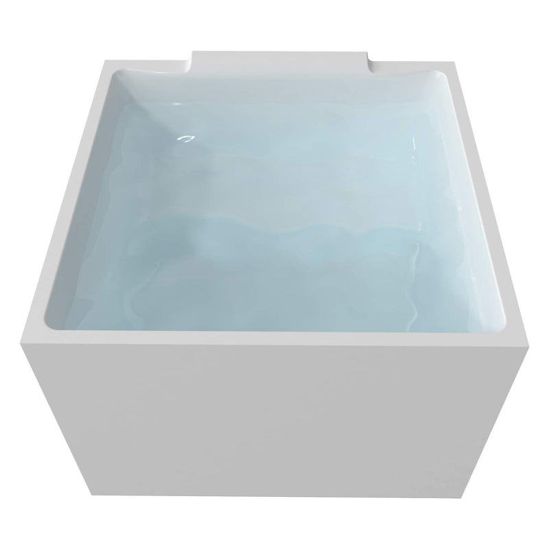 39" Square Acrylic Freestanding Contemporary Soaking Tub UPC Certified Drain & Overflow Included - HG640