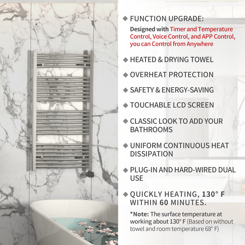 Chrome heated discount towel radiator