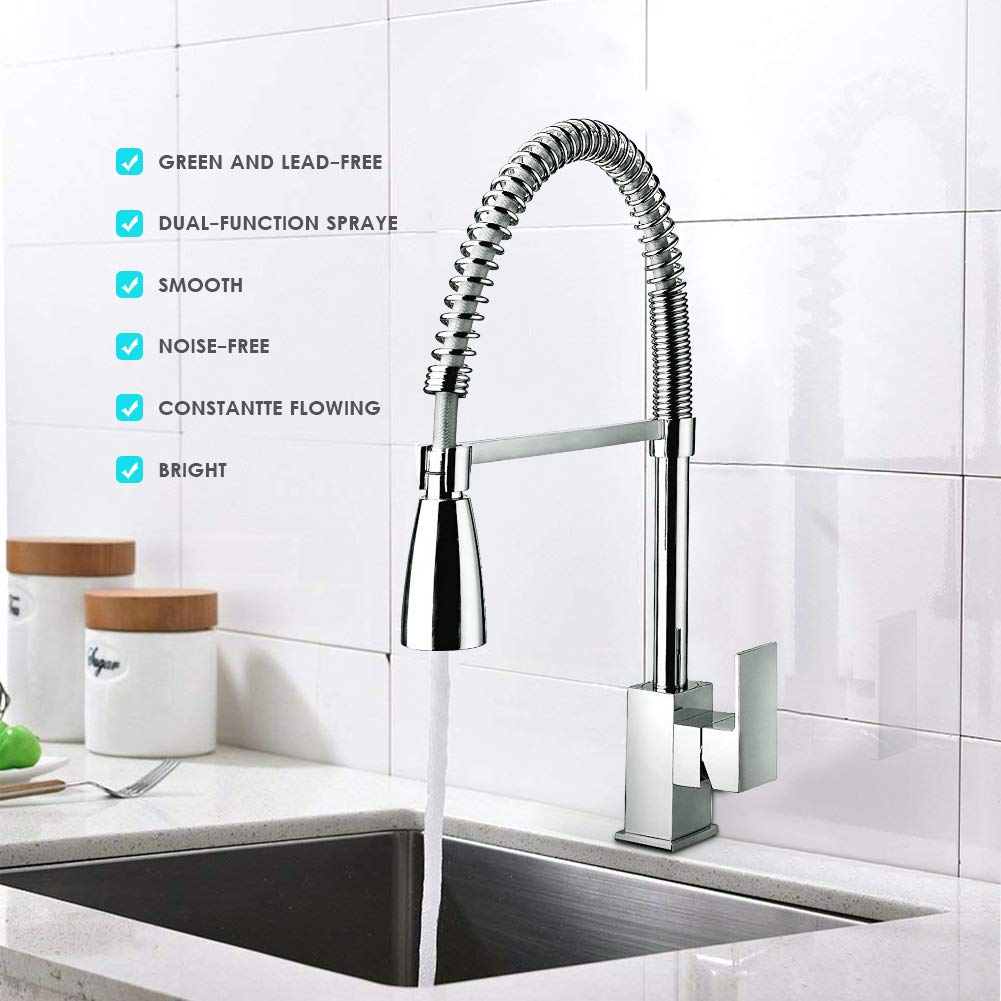 Sink Faucet Spring Kitchen Faucets with Single Handle Pull Down Sprayer