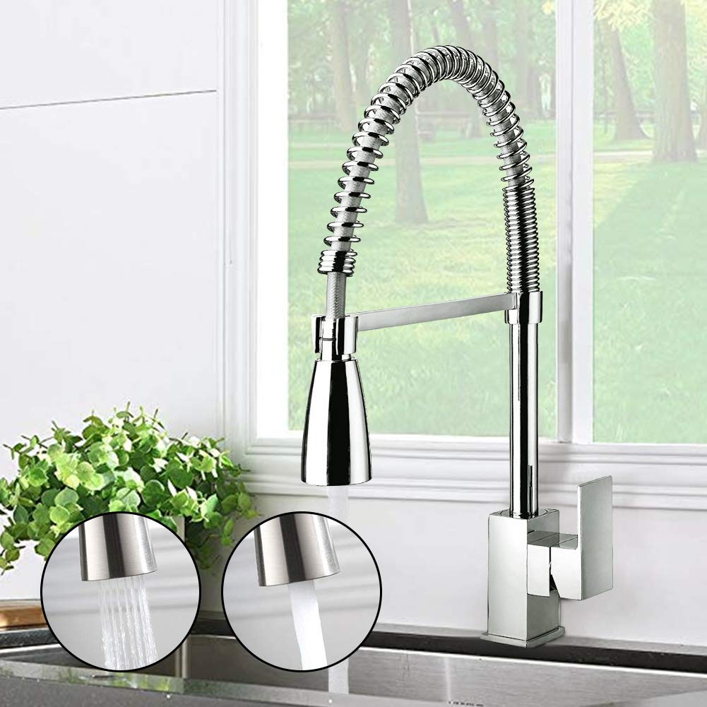 Spring Force Faucet Sink Faucet Spring Kitchen Faucets with Single Handle Pull Down Spraye ...