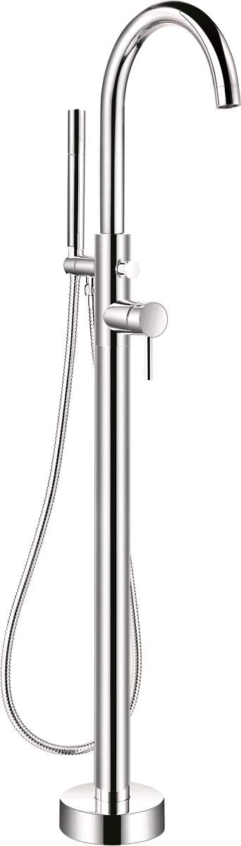 Bathtub Faucet Freestanding Floor Mounted Tub Filler Bath Mixer with Hand Shower