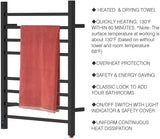 Wholesale 5pcs Heatgene 8 Square Bar Towel Warmer with Built-in Timer and Temperature Control, Wall-Mounted, Plug-in/Hardwired - HG-R68033