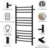 Wholesale 5pc Heatgene 12 Curved Bar Towel Warmer with Built-in Timer and Temperature Control, Wall-Mounted, Electric Plug-in/Hardwired - HG-R64170
