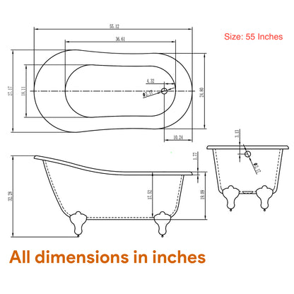 Freestanding Soaking Tub, Acrylic, UPC Certified, Drain & Overflow Assembly Included