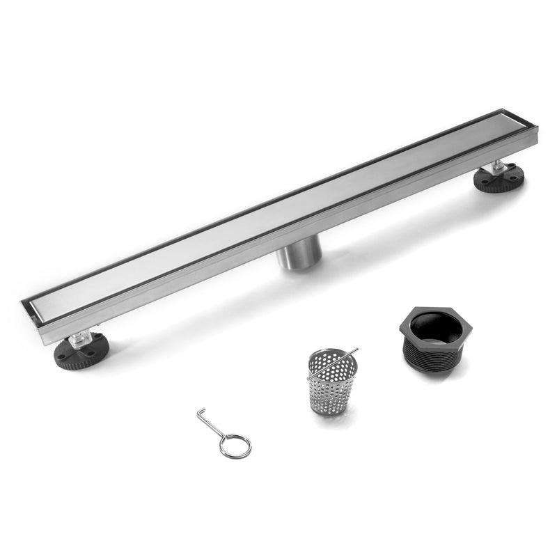 Wholesale HEATGENE 24"/36"/48" Stainless Steel Linear Rectangle Shower Floor Drain, Brushed HB-LD-S