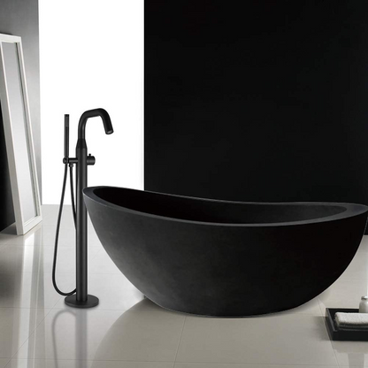 Bathtub Filler Floor Mounted Freestanding with Handheld Shower, Brushed